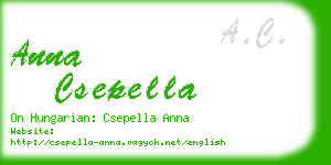 anna csepella business card